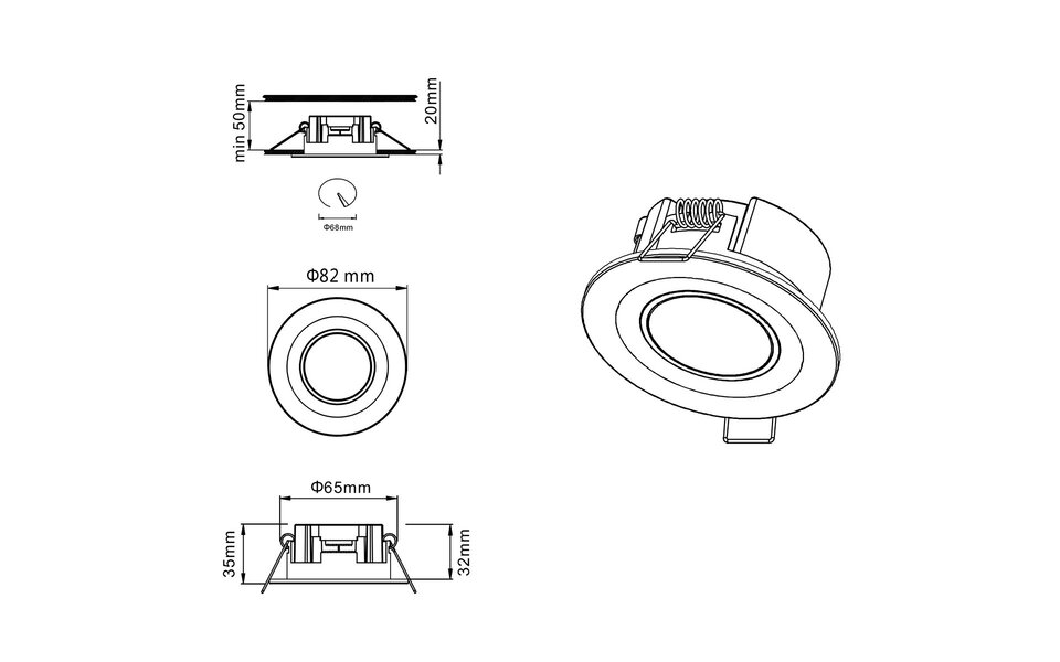 HLW LED Trion Cynomi Inbouw LED Downlight 5W LED Spot Warm Wit 2700K–3000K