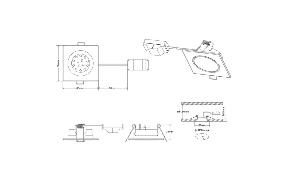 HLW LED LED Spot Inbouw LED Downlight 5W Warm Wit 2700K–3000K Mat Chroom Aluminium HLW LED LED Spot Inbouw LED Downlight 5W Warm Wit 2700K–3000K Mat Chroom Aluminium