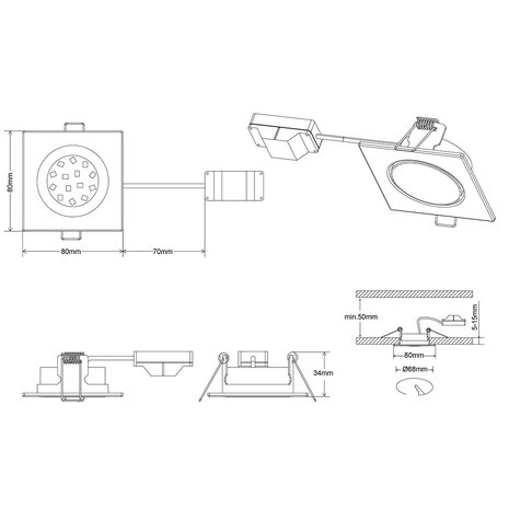 HLW LED LED Spot - Inbouw LED Downlight 5W Warm Wit 2700K–3000K Mat Wit Aluminium HLW LED LED Spot - Inbouw LED Downlight 5W Warm Wit 2700K–3000K Mat Wit Aluminium