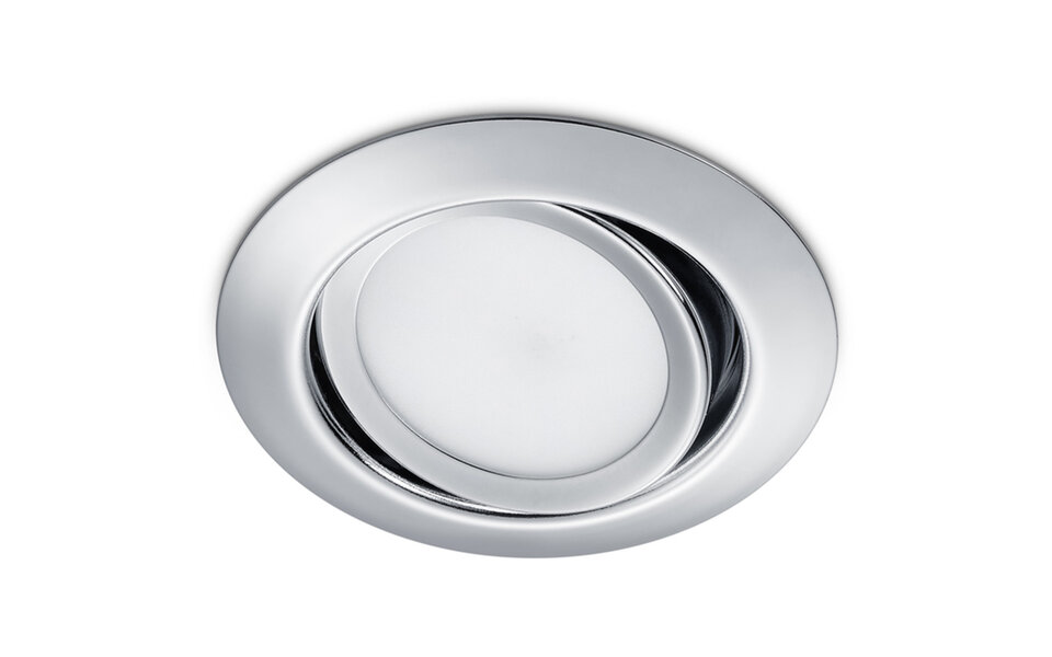 HLW LED Trion Roluno Inbouw LED Downlight 5W LED Spot Warm Wit 3000K Ø80 Mat Chroom HLW LED Trion Roluno Inbouw LED Downlight 5W LED Spot Warm Wit 3000K Ø80 Mat Chroom