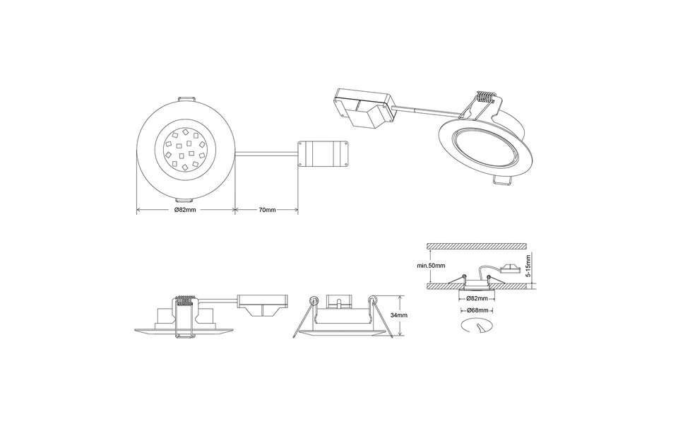 HLW LED Inbouw LED Downlight 5W LED Spot Warm Wit 2700K–3000K Mat Nikkel Ø80 HLW LED Inbouw LED Downlight 5W LED Spot Warm Wit 2700K–3000K Mat Nikkel Ø80