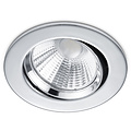 Dimbare Inbouw LED Downlight 5W - Warm Wit 2700K-3000K, Ø80mm, Mat Chroom