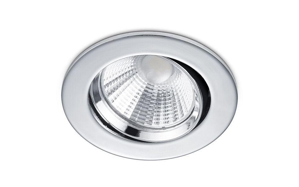 HLW LED Dimbare Inbouw LED Downlight 5W - Warm Wit 2700K-3000K, Ø80mm, Mat Chroom