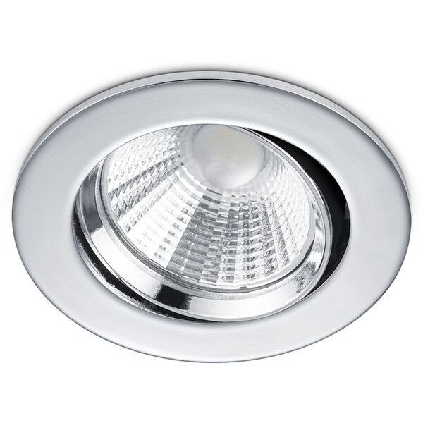 HLW LED Dimbare Inbouw LED Downlight 5W - Warm Wit 2700K-3000K, Ø80mm, Mat Chroom