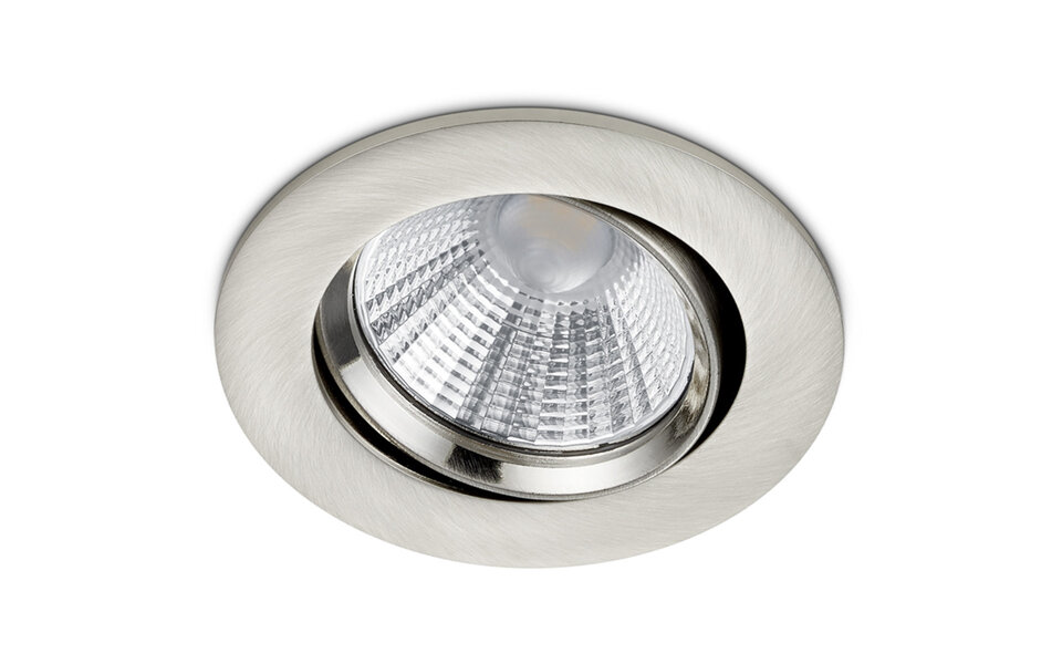 HLW LED Dimbare Inbouw LED Spot 5W Warm Wit 2700K–3000K - Mat Nikkel Ø80mm
