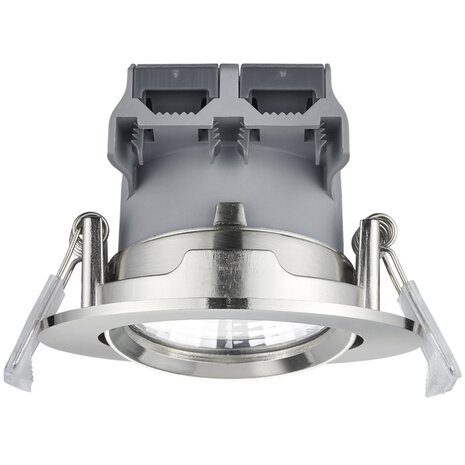 HLW LED Dimbare Inbouw LED Spot 5W Warm Wit 2700K–3000K - Mat Nikkel Ø80mm