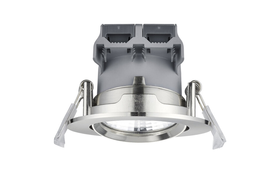 HLW LED Dimbare Inbouw LED Spot 5W Warm Wit 2700K–3000K - Mat Nikkel Ø80mm