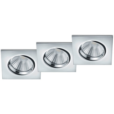 LED Spot 3 Pack - Inbouw LED Downlight 5W Dimbaar Warm Wit 2700K–3000K Mat Chroom