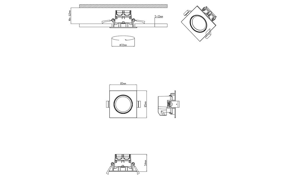 HLW LED LED Spot 3 Pack - Inbouw LED Downlight 5W Dimbaar Warm Wit 2700K-3000K HLW LED LED Spot 3 Pack - Inbouw LED Downlight 5W Dimbaar Warm Wit 2700K-3000K
