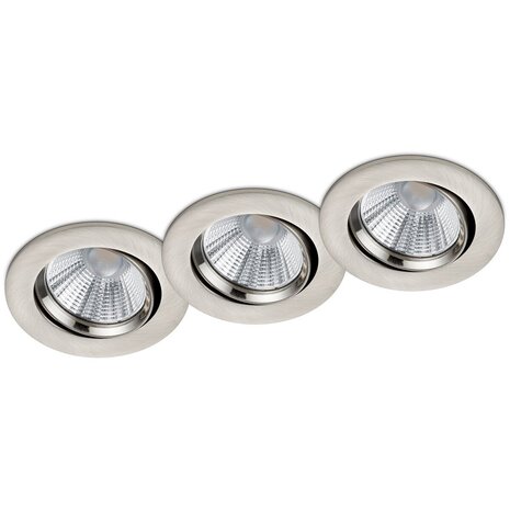 HLW LED LED Spot 3 Pack - Dimbaar Inbouw LED Downlight 5W Warm Wit 2700K–3000K Mat Nikkel HLW LED LED Spot 3 Pack - Dimbaar Inbouw LED Downlight 5W Warm Wit 2700K–3000K Mat Nikkel