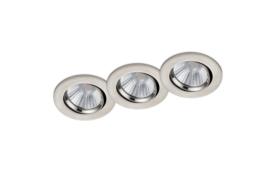 HLW LED LED Spot 3 Pack - Dimbaar Inbouw LED Downlight 5W Warm Wit 2700K–3000K Mat Nikkel