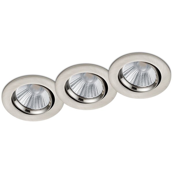 HLW LED LED Spot 3 Pack - Dimbaar Inbouw LED Downlight 5W Warm Wit 2700K–3000K Mat Nikkel HLW LED LED Spot 3 Pack - Dimbaar Inbouw LED Downlight 5W Warm Wit 2700K–3000K Mat Nikkel