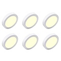 LED Downlight 6 Pack - Opbouw Rond 18W Warm Wit 2700K–3000K Ø225mm