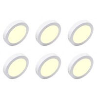 LED Downlight 6 Pack - Opbouw 18W Warm Wit 2700K–3000K