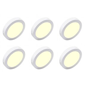 LED Downlight 6 Pack - Opbouw 18W Warm Wit 2700K–3000K LED Downlight 6 Pack - Opbouw 18W Warm Wit 2700K–3000K