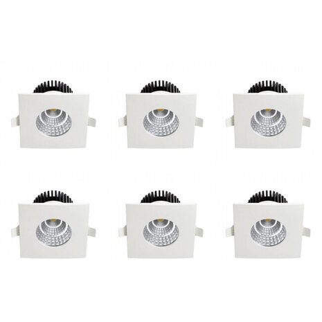 LED Spot 6 Pack - Inbouw LED Downlight 6W - Waterdicht IP65 - Natuurlijk Wit