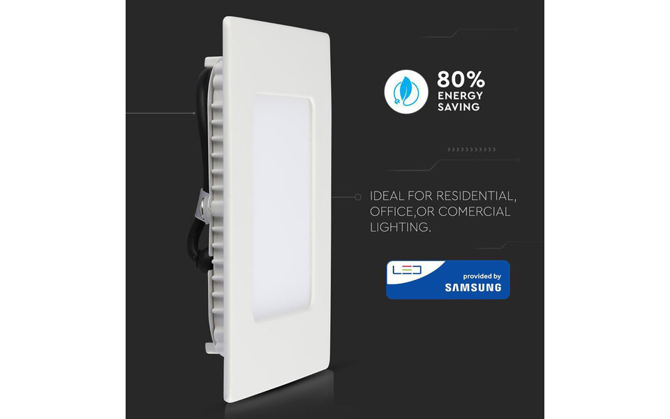 HLW LED LED Downlight Slim Viron Dunson 24W Inbouw Vierkant Warm Wit 2700K–3000K