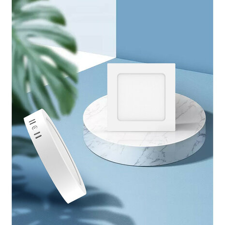 HLW LED LED Downlight Pro Opbouw 18W - Warm Wit 2700K–3000K, Mat Wit, Vierkant HLW LED LED Downlight Pro Opbouw 18W - Warm Wit 2700K–3000K, Mat Wit, Vierkant