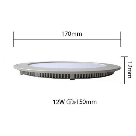 HLW LED Inbouw LED Downlight Slim 12W - Rond, Helder Koud Wit 6000K, Ø170mm HLW LED Inbouw LED Downlight Slim 12W - Rond, Helder Koud Wit 6000K, Ø170mm