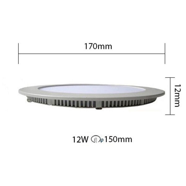 HLW LED LED Downlight Slim Inbouw Rond 12W - Natuurlijk Wit 4200K - Mat Wit Aluminium Ø170mm HLW LED LED Downlight Slim Inbouw Rond 12W - Natuurlijk Wit 4200K - Mat Wit Aluminium Ø170mm