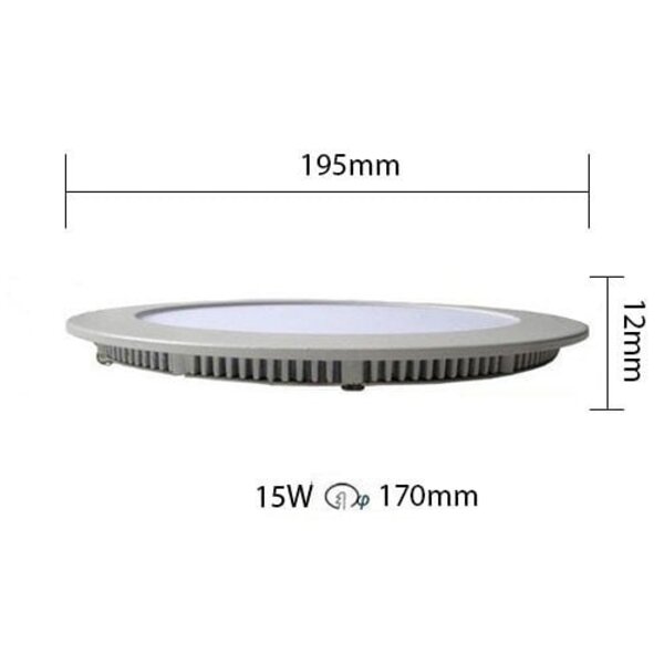 HLW LED LED Downlight Slim 15W - Ronde Inbouw LED Lamp Natuurlijk Wit 4200K Ø195mm