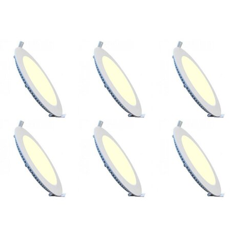 LED Downlight Slim 6 Pack - 6W Inbouw Dimbaar Warm Wit 2700K Ø120mm LED Downlight Slim 6 Pack - 6W Inbouw Dimbaar Warm Wit 2700K Ø120mm