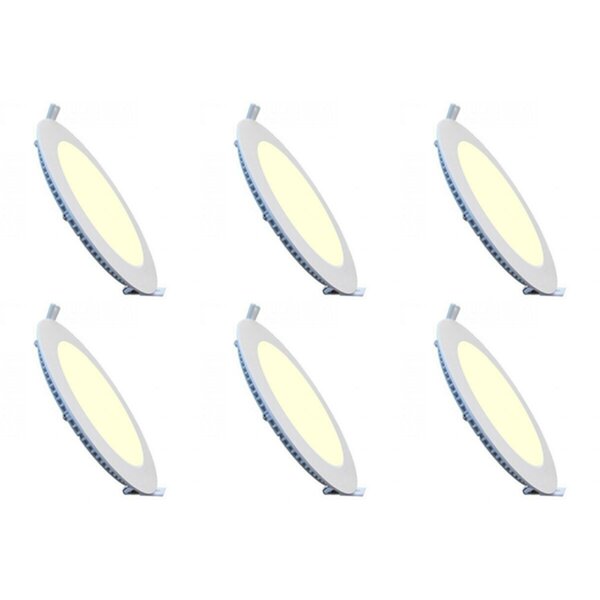 HLW LED LED Downlight Slim 6 Pack - 6W Inbouw Dimbaar Warm Wit 2700K Ø120mm HLW LED LED Downlight Slim 6 Pack - 6W Inbouw Dimbaar Warm Wit 2700K Ø120mm