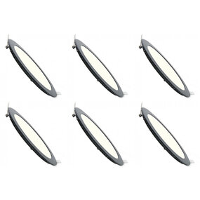 LED Downlight Slim 6 Pack - Inbouw LED Lamp 3W Mat Zwart LED Downlight Slim 6 Pack - Inbouw LED Lamp 3W Mat Zwart