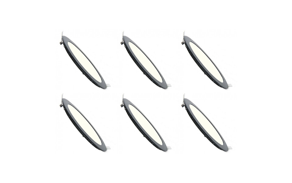 HLW LED LED Downlight Slim 6 Pack - Inbouw LED Downlight 3W Natuurlijk Wit 4200K Ø83mm