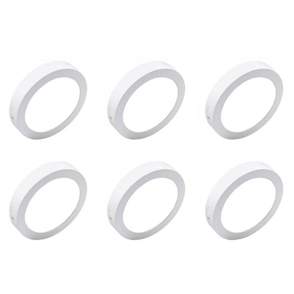 HLW LED LED Downlight 6 Pack - Opbouw LED Downlight 12W Koud Wit 6000K Rond Ø170mm HLW LED LED Downlight 6 Pack - Opbouw LED Downlight 12W Koud Wit 6000K Rond Ø170mm