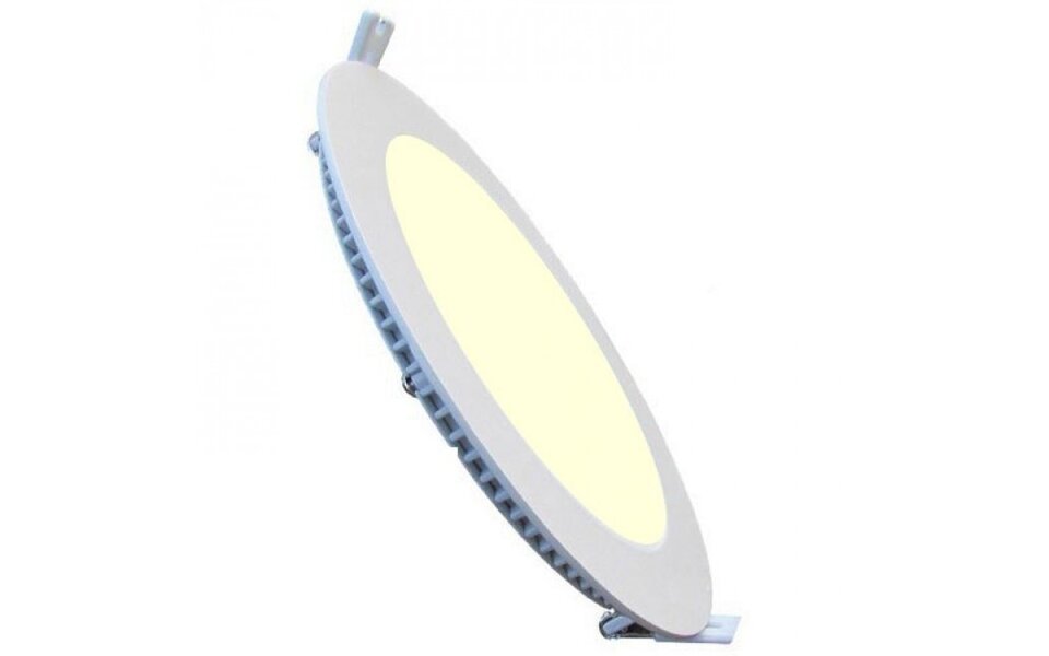 HLW LED LED Downlight Slim 6 Pack - Inbouw Rond 18W Warm Wit 2700K Mat Wit Aluminium Ø225mm