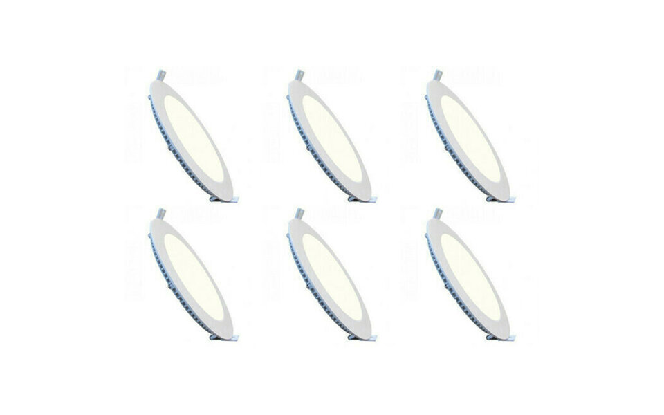 HLW LED Inbouw LED Downlight Slim 6 Pack - Rond 3W Dimbaar LED Lamp Natuurlijk Wit
