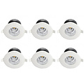 LED Spot 6 Pack - Inbouw LED Downlight 6W, Waterdicht IP65, Natuurlijk Wit 4200K