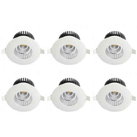 HLW LED LED Spot 6 Pack - Inbouw LED Downlight 6W, Waterdicht IP65, Natuurlijk Wit 4200K