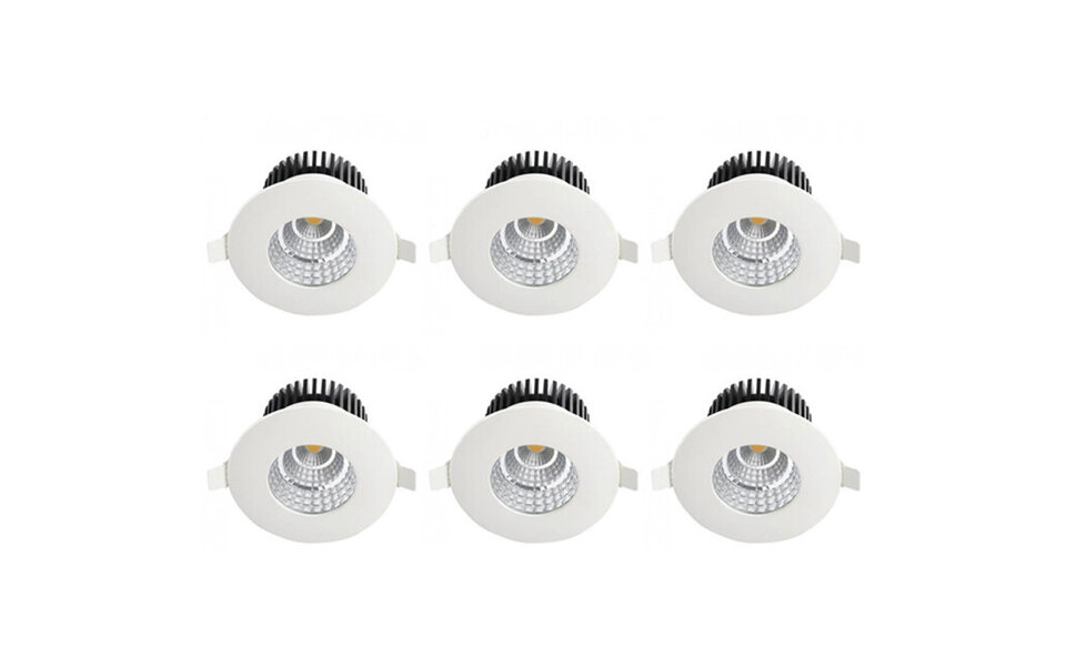 HLW LED LED Spot 6 Pack - Inbouw LED Downlight 6W, Waterdicht IP65, Natuurlijk Wit 4200K