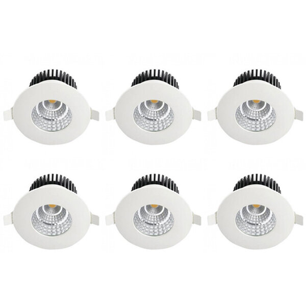 HLW LED LED Spot 6 Pack - Inbouw LED Downlight 6W, Waterdicht IP65, Natuurlijk Wit 4200K