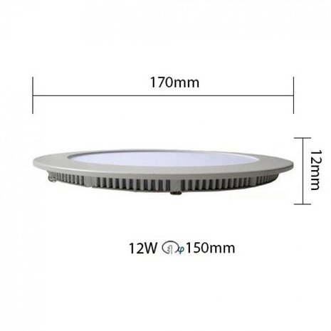 HLW LED LED Downlight Slim 12W - Dimbaar Inbouw LED Lamp Rond Ø170mm Natuurlijk Wit