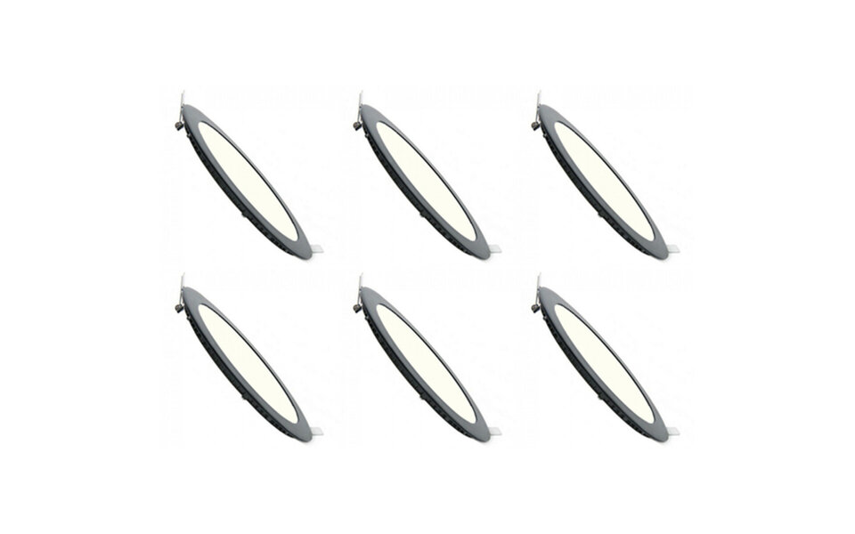 HLW LED LED Downlight Slim 6 Pack - Inbouw LED Downlight 6W Natuurlijk Wit 4200K