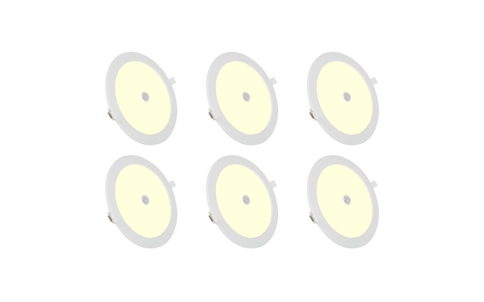 HLW LED LED Downlight Inbouw Rond 12W Met Sensor - Warm Wit 2700K-3000K, 6 Pack HLW LED LED Downlight Inbouw Rond 12W Met Sensor - Warm Wit 2700K-3000K, 6 Pack