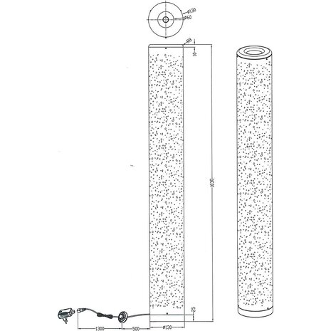 HLW LED LED Vloerlamp Trion Tamara - Zwart/Goud - 8W Warm Wit 2700K-3000K