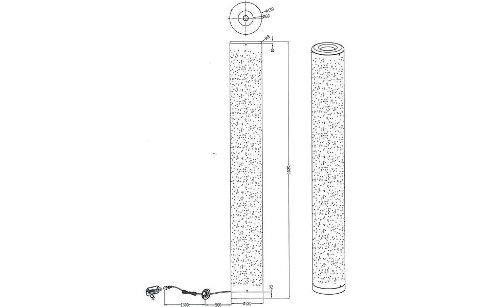 HLW LED LED Vloerlamp Trion Tamara - Zwart/Goud - 8W Warm Wit 2700K-3000K
