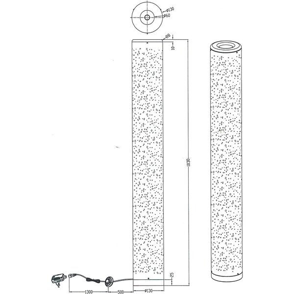 HLW LED LED Vloerlamp Trion Tamara - Zwart/Goud - 8W Warm Wit 2700K-3000K