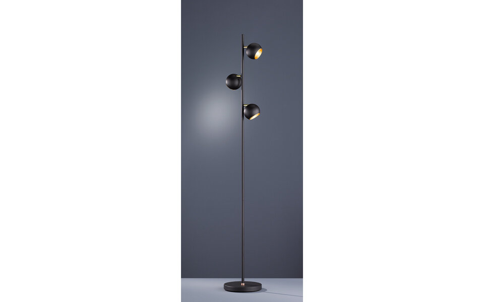 HLW LED LED Vloerlamp Trion Dakani - Zwarte 3-lichts vloerlamp met G9 fitting