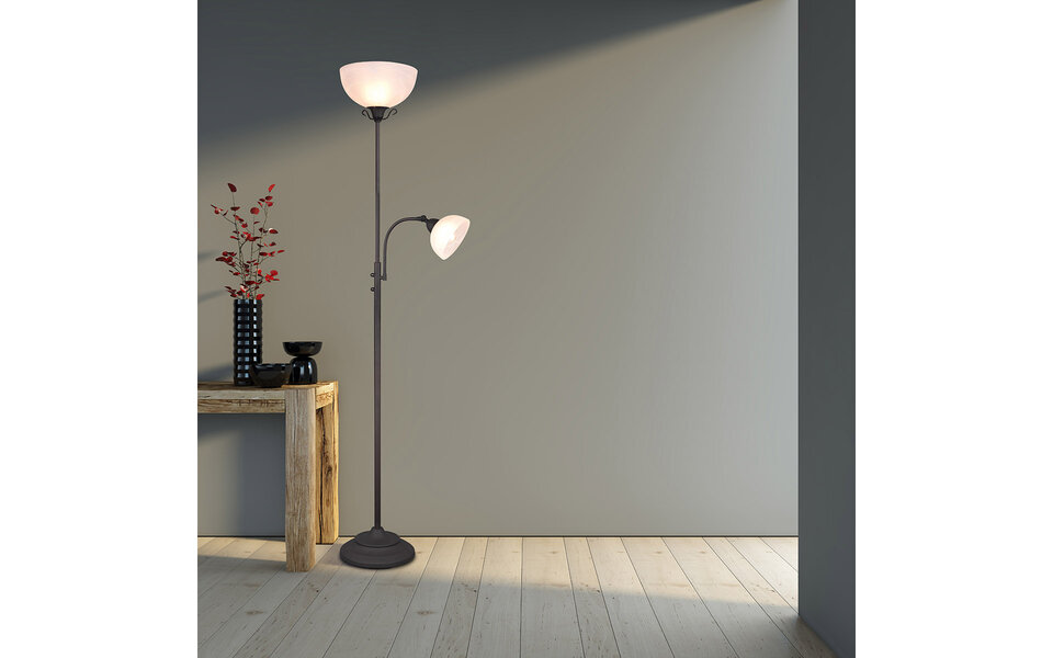 HLW LED LED Vloerlamp Trion City - Metalen 2-lichts vloerlamp met E27 & E14 fitting