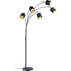 LED Vloerlamp Trion Torry - Zwart/Goud - 5-lichts - 28W LED