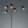 HLW LED LED Vloerlamp Trion Torry - Mat Zwart & Gouden Vloerlamp - 5-lichts - 28W LED