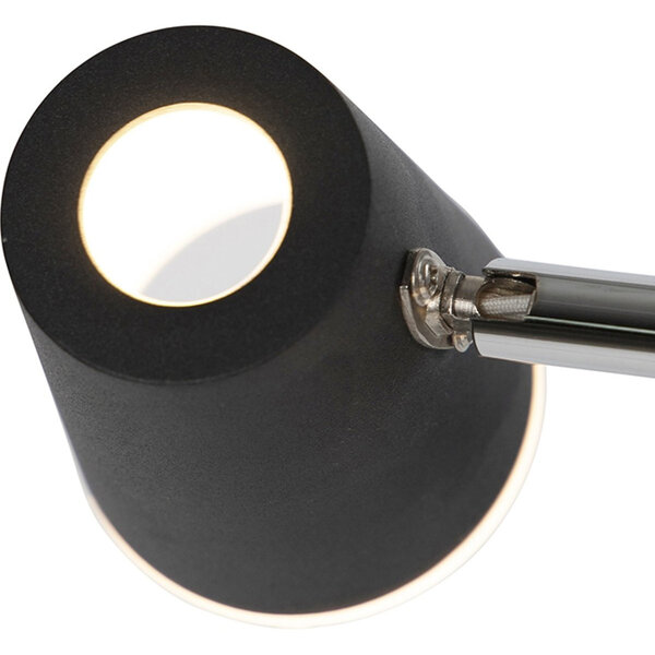 HLW LED LED Vloerlamp Dimbaar - Zwarte & Witte Vloerlamp met Warm Wit 2700K-3000K, 7W LED