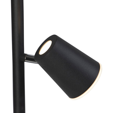 HLW LED LED Vloerlamp Dimbaar - Zwarte & Witte Vloerlamp met Warm Wit 2700K-3000K, 7W LED