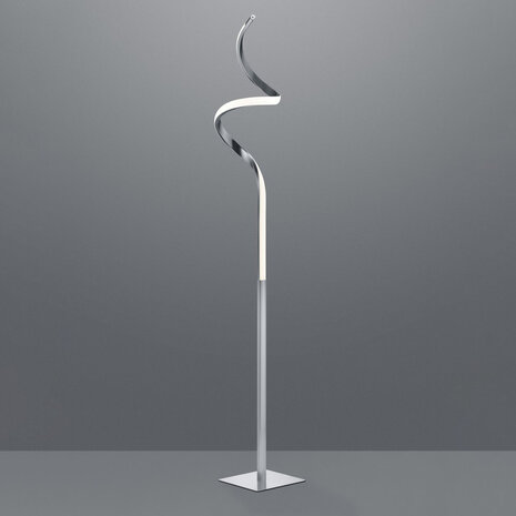 HLW LED LED Vloerlamp Dimbaar 11W - Warm Wit 2700K-3000K - Witte Vloerlamp Mat Nikkel