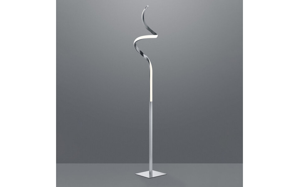 HLW LED LED Vloerlamp Dimbaar 11W - Warm Wit 2700K-3000K - Witte Vloerlamp Mat Nikkel